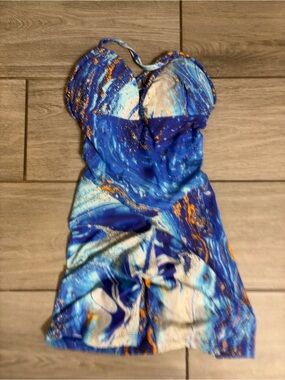 Blue Marble Print Kids One-Piece bodysuit for workout
